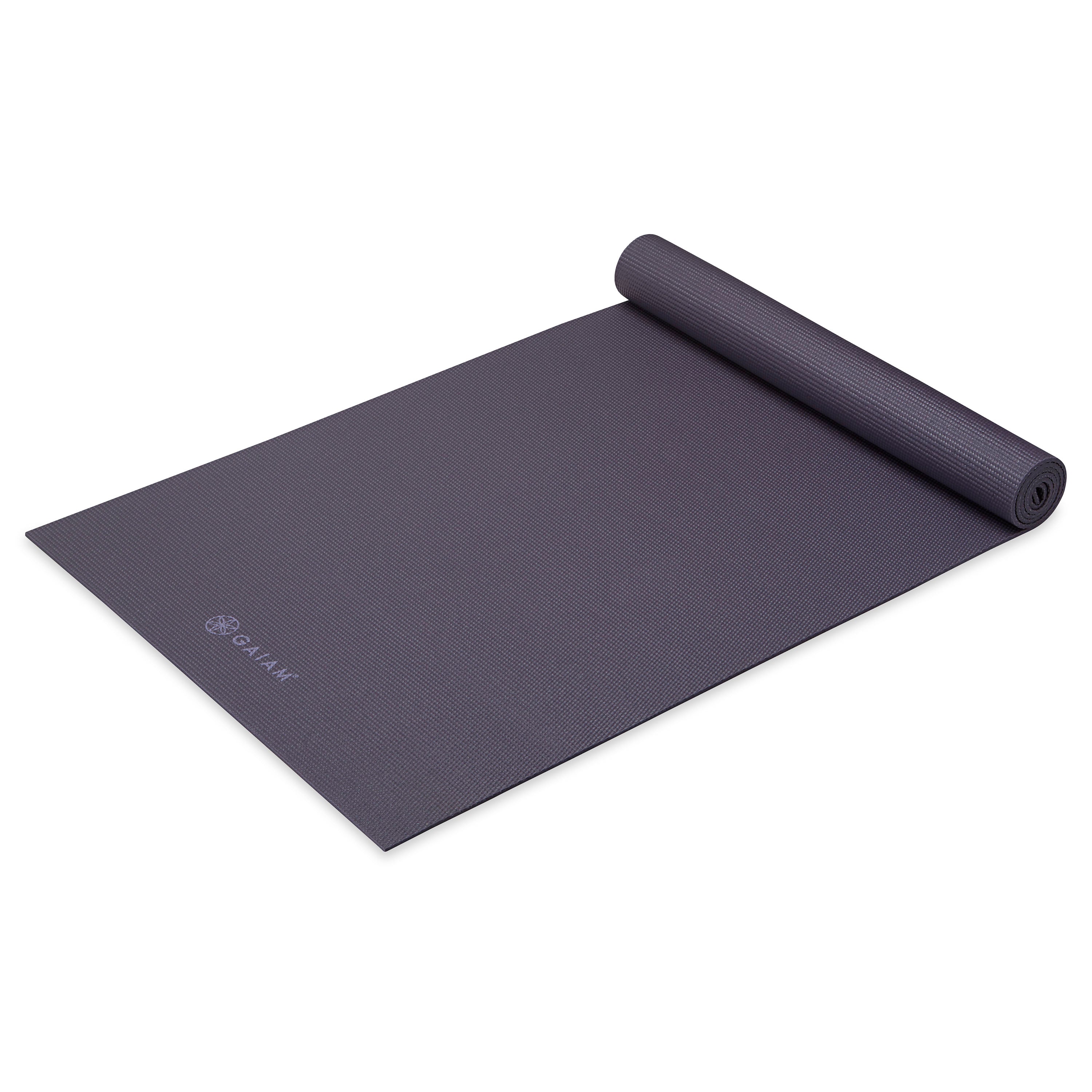 Heron color Classic Solid Color Yoga Mat (5mm) half-rolled at an angle